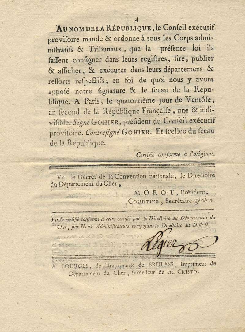 Loi Du 25 Ventose An 11 Décret du 1 mars 1794 (11 ventôse an 2) - loi-1794-03-01 - Catalogue